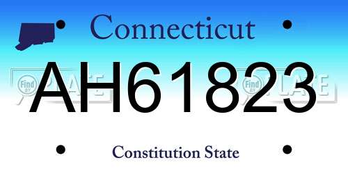 AH61823 Connecticut License Plate