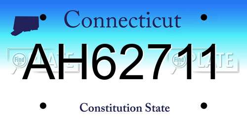AH62711 Connecticut License Plate