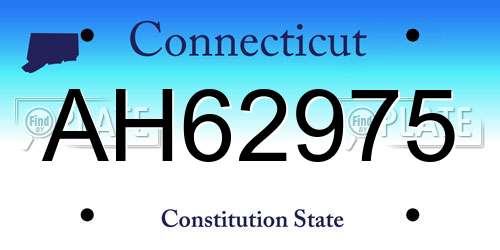 AH62975 Connecticut License Plate