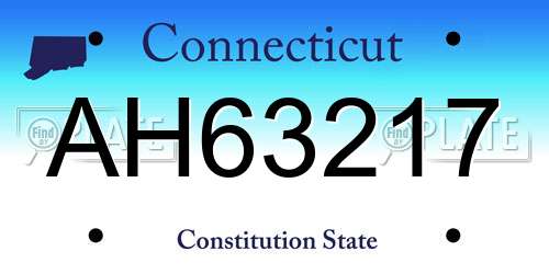 AH63217 Connecticut License Plate