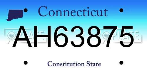AH63875 Connecticut License Plate