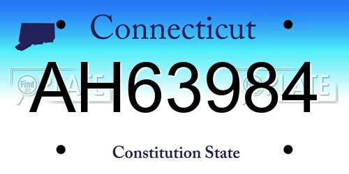 AH63984 Connecticut License Plate