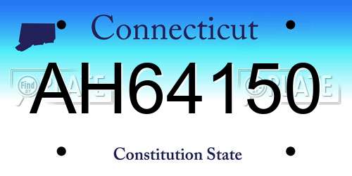 AH64150 Connecticut License Plate
