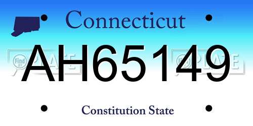 AH65149 Connecticut License Plate