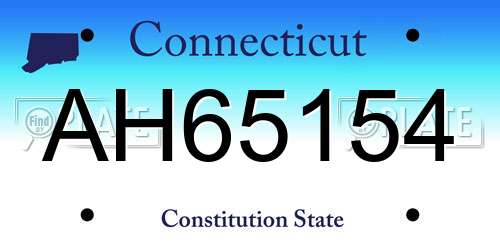 AH65154 Connecticut License Plate