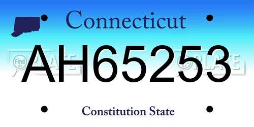 AH65253 Connecticut License Plate