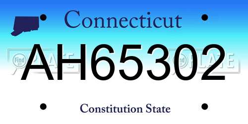 AH65302 Connecticut License Plate