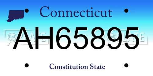 AH65895 Connecticut License Plate