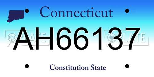 AH66137 Connecticut License Plate