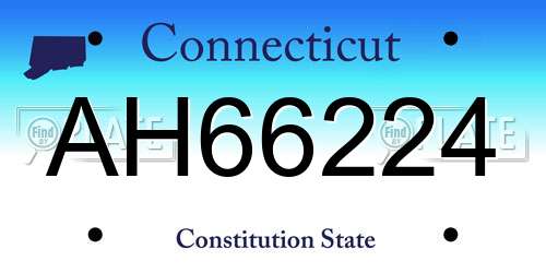 AH66224 Connecticut License Plate