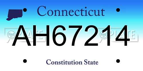 AH67214 Connecticut License Plate