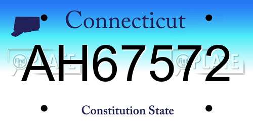 AH67572 Connecticut License Plate