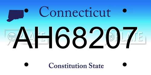 AH68207 Connecticut License Plate