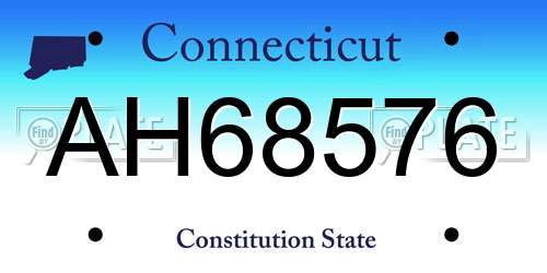 AH68576 Connecticut License Plate