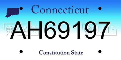 AH69197 Connecticut License Plate