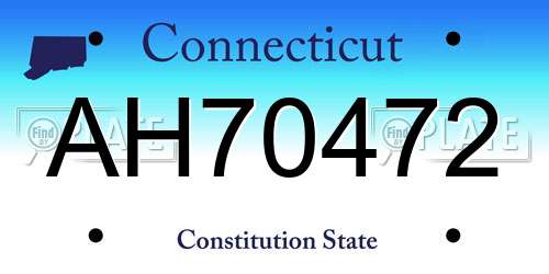 AH70472 Connecticut License Plate