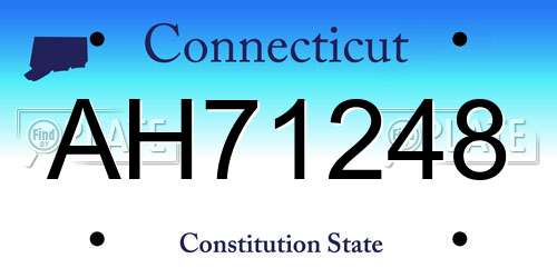 AH71248 Connecticut License Plate