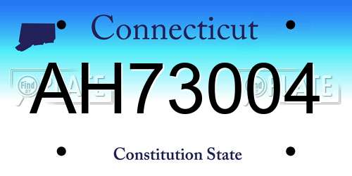 AH73004 Connecticut License Plate