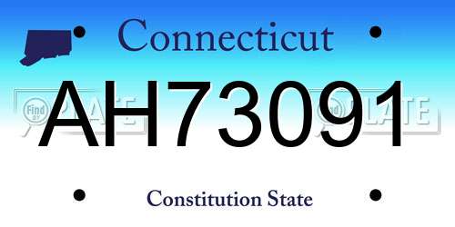 AH73091 Connecticut License Plate