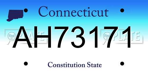 AH73171 Connecticut License Plate
