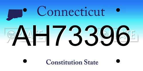 AH73396 Connecticut License Plate