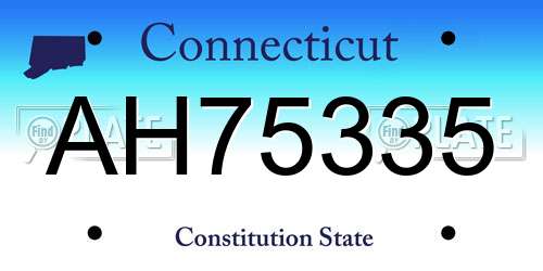 AH75335 Connecticut License Plate