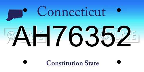 AH76352 Connecticut License Plate
