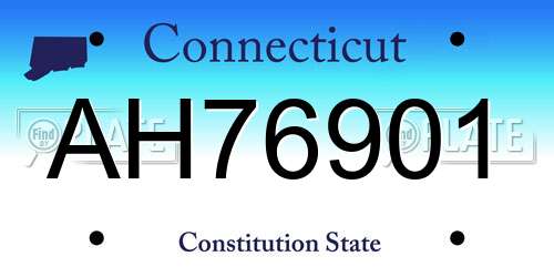 AH76901 Connecticut License Plate