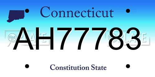 AH77783 Connecticut License Plate