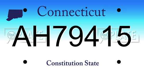 AH79415 Connecticut License Plate