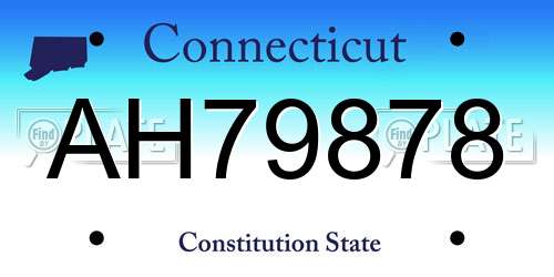 AH79878 Connecticut License Plate