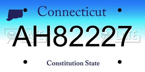AH82227 Connecticut License Plate