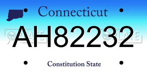 AH82232 Connecticut License Plate