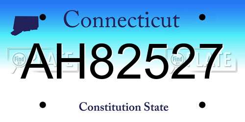 AH82527 Connecticut License Plate
