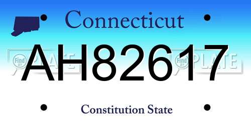 AH82617 Connecticut License Plate