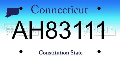 AH83111 Connecticut License Plate
