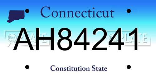 AH84241 Connecticut License Plate