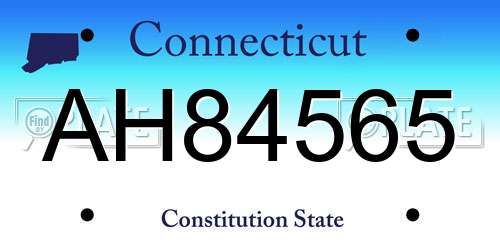 AH84565 Connecticut License Plate