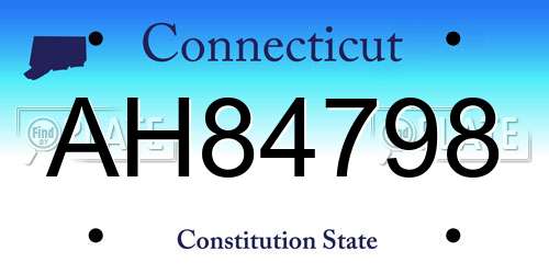 AH84798 Connecticut License Plate