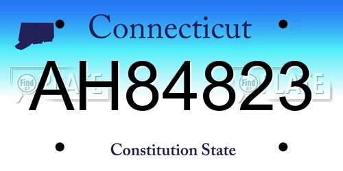 AH84823 Connecticut License Plate