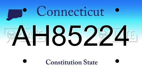 AH85224 Connecticut License Plate