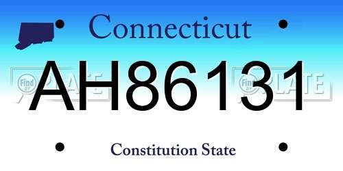 AH86131 Connecticut License Plate