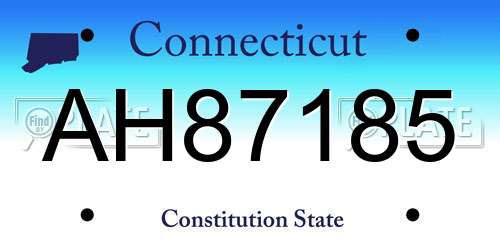 AH87185 Connecticut License Plate