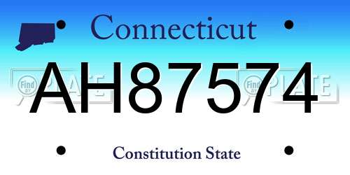 AH87574 Connecticut License Plate