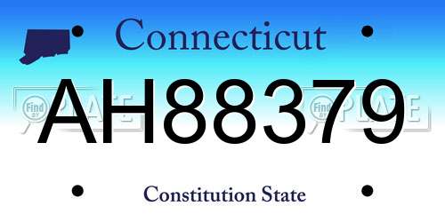 AH88379 Connecticut License Plate