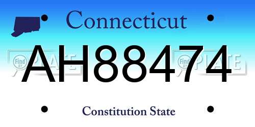 AH88474 Connecticut License Plate