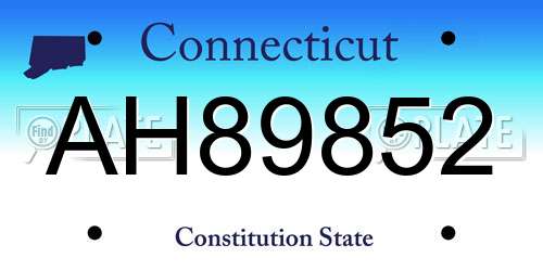 AH89852 Connecticut License Plate
