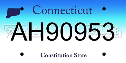 AH90953 Connecticut License Plate