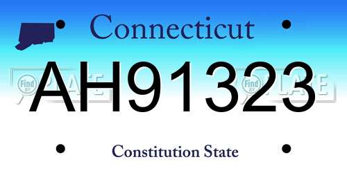 AH91323 Connecticut License Plate