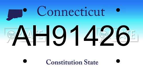 AH91426 Connecticut License Plate